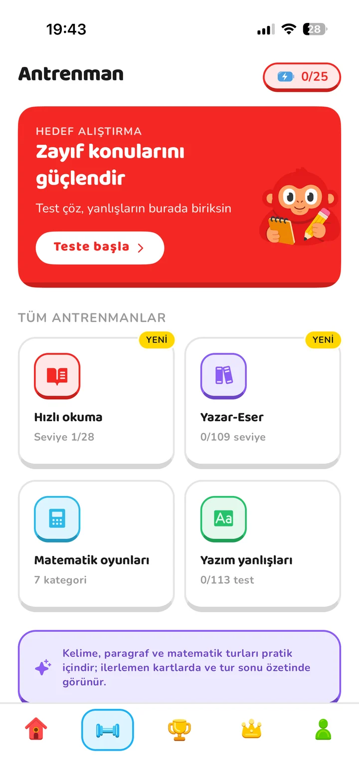 Antrenman ekranı